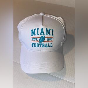 Miami White and Blue Football Cap